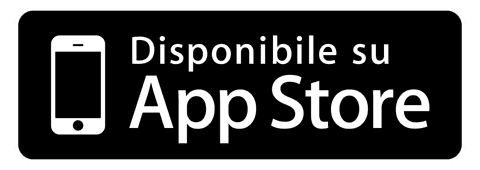 Icona di un telefono con testo "Disponibile su App Store".